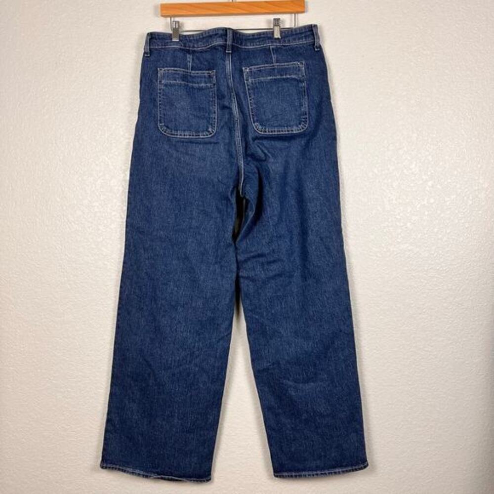 Free Assembly Womens‎ Size 16 Blue Denim High Rise Wide Leg Sailor Boho Jeans - Picture 2 of 6